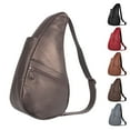 thumbnail image 1 of AmeriBag 17" Leather Crossbody Sling Healthy Back Bag (Metallic Bronze), 1 of 9