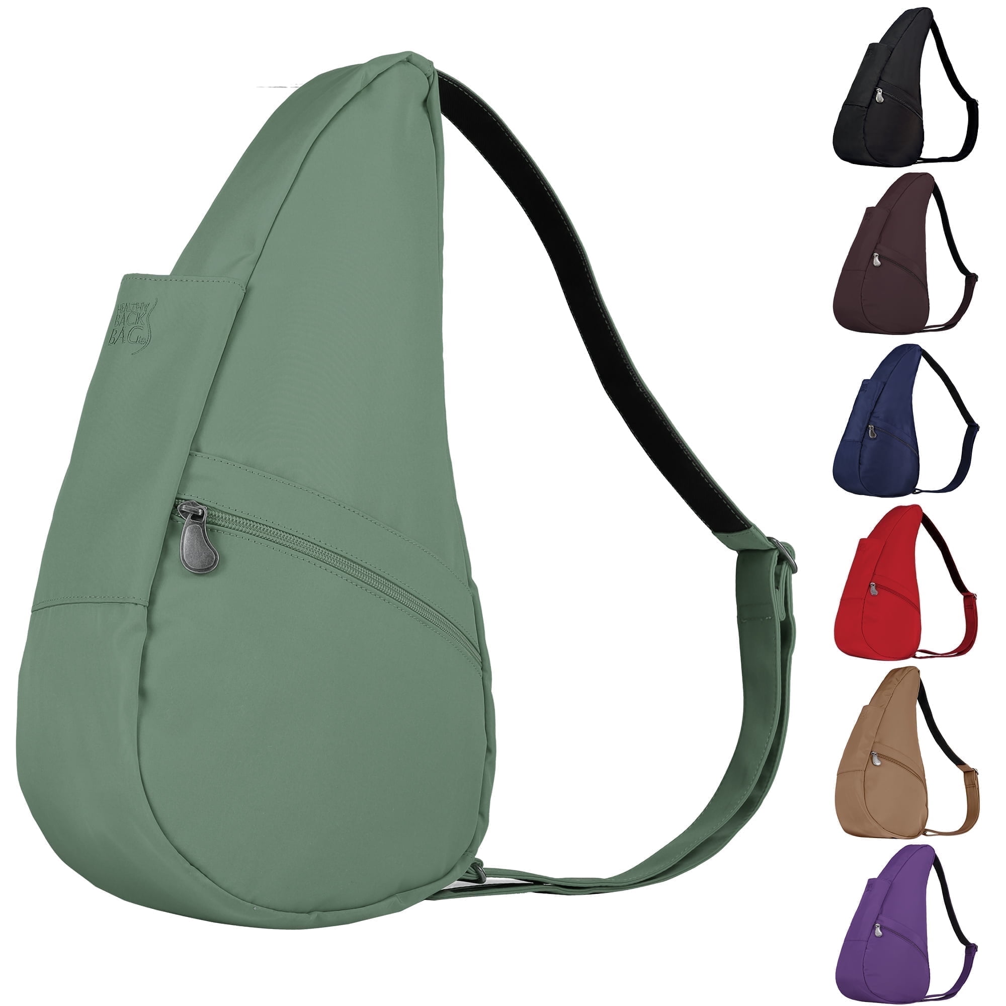 AmeriBag 17" Microfiber Crossbody Sling Healthy Back Bag (Sea Moss)