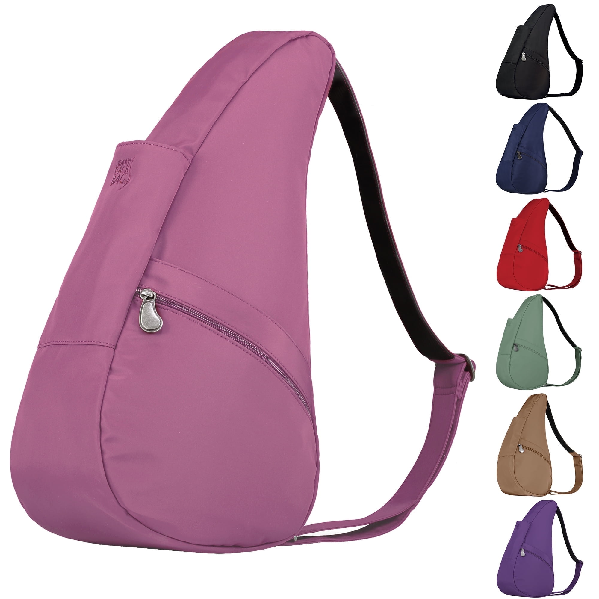 AmeriBag 17" Microfiber Crossbody Sling Healthy Back Bag (Smoky Rose)