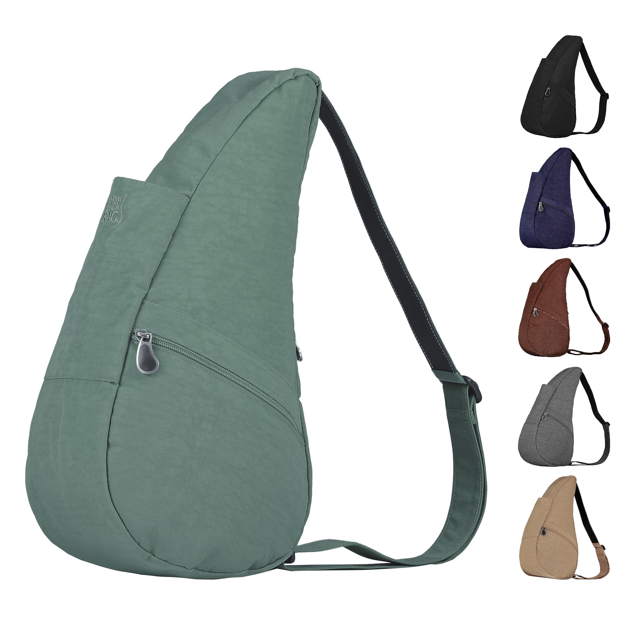 AmeriBag Borsa A Tracolla Ergonomica In Microfibra 48 Cm - Verde, Per Uso Quotidiano E Viaggio