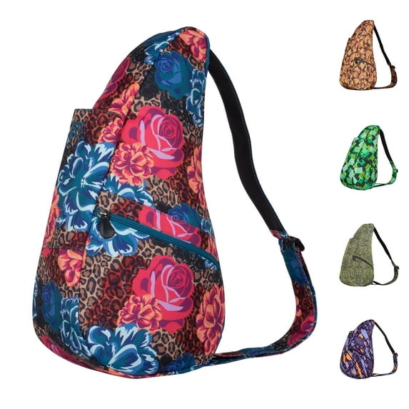 AmeriBag 17" Print Crossbody Sling Healthy Back Bag (Wild Rose)