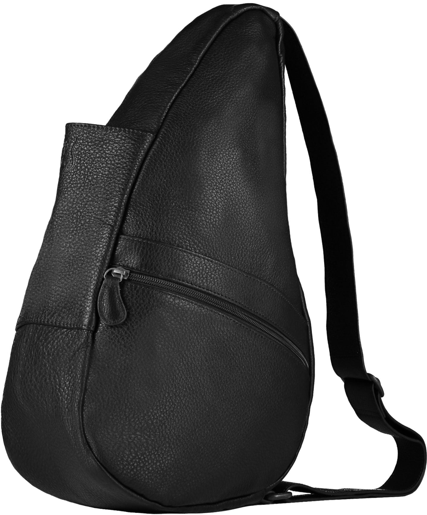 AmeriBag 19" Leather Crossbody Sling Healthy Back Bag (Black)