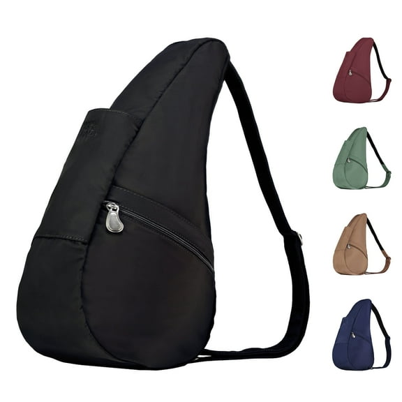 AmeriBag 19" Microfiber Crossbody Sling Healthy Back Bag (Black)