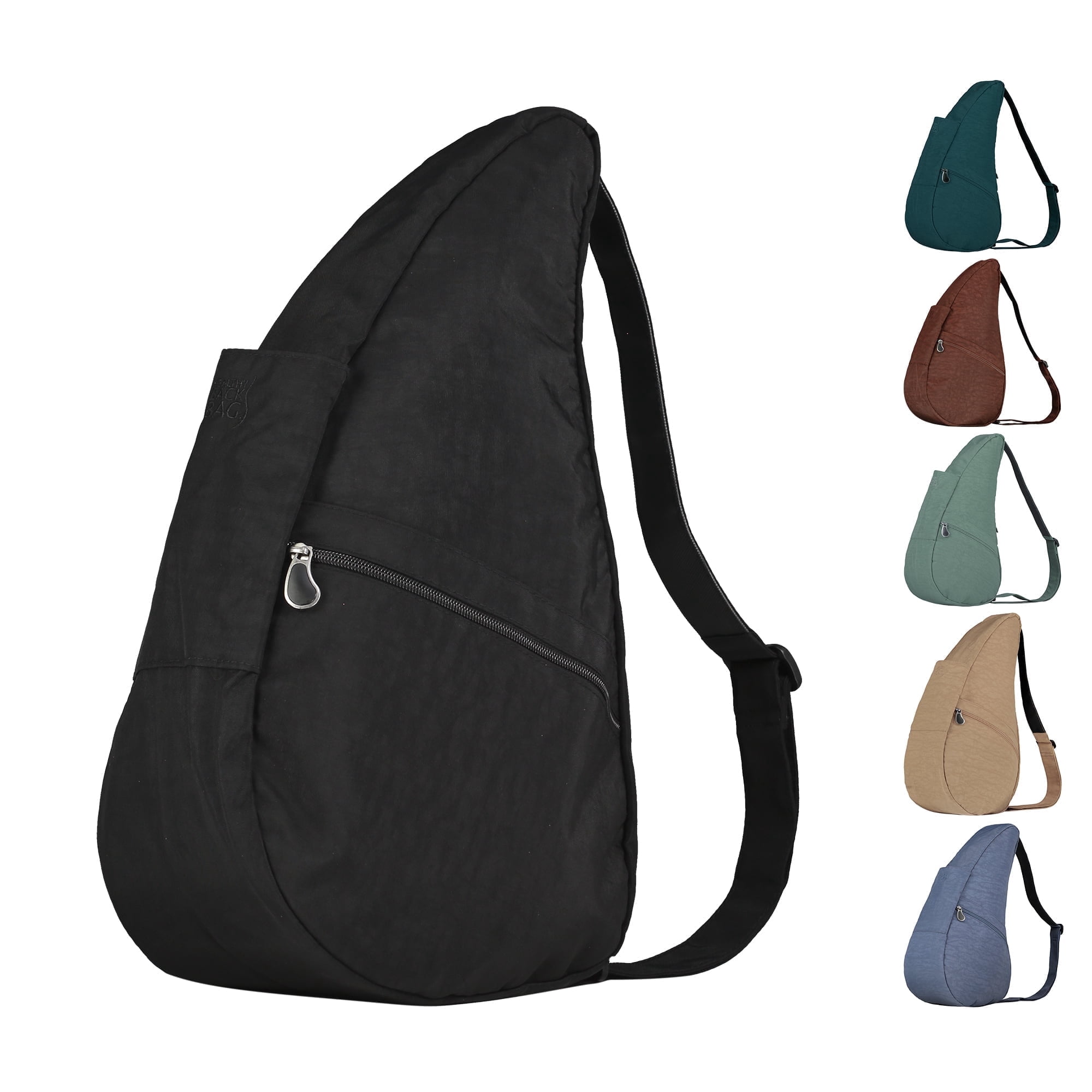 AmeriBag 19" Nylon Crossbody Sling Healthy Back Bag (Black)