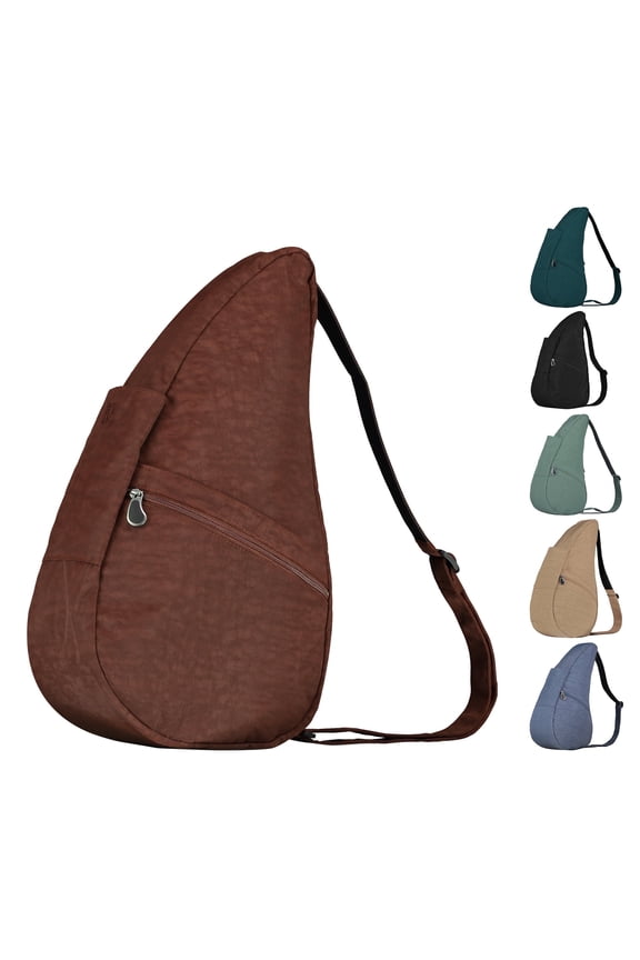 19" Nylon Crossbody Sling Healthy Back Bag (Brown)