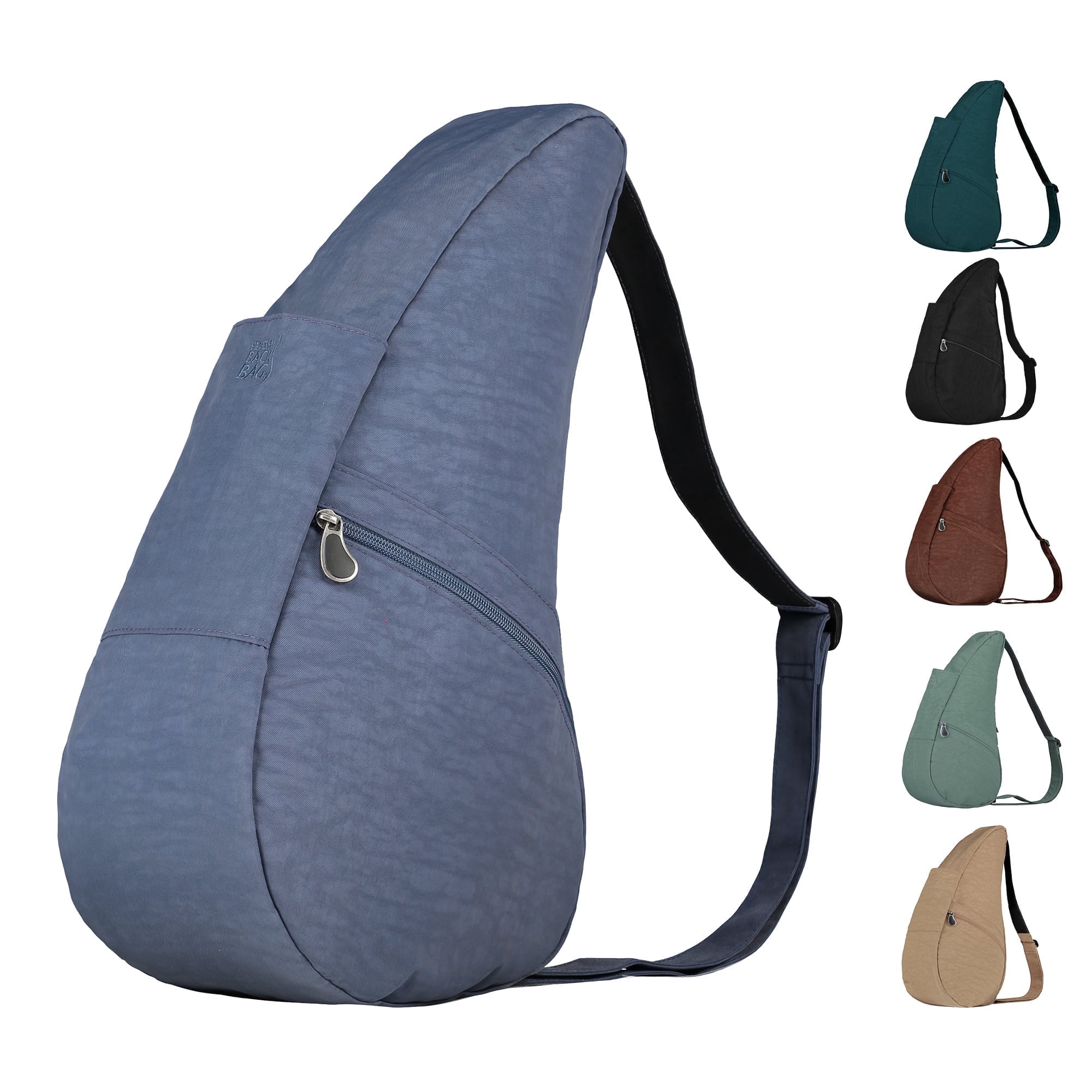 AmeriBag 19" Nylon Crossbody Sling Healthy Back Bag (Vintage Indigo)