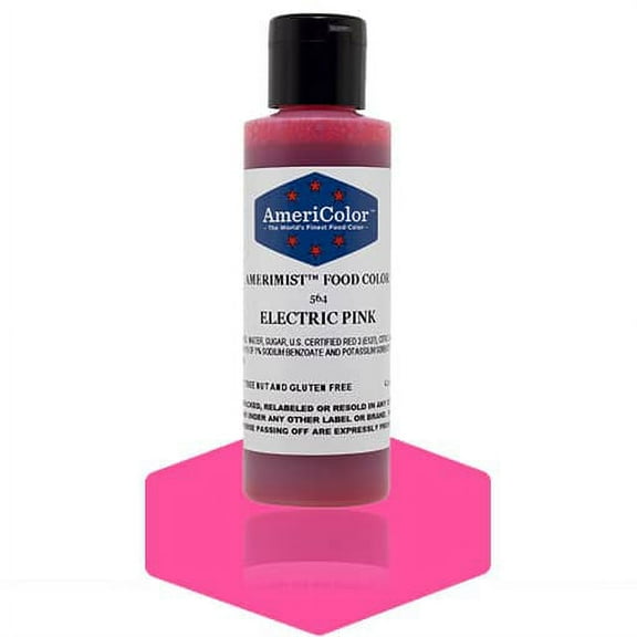 AmeriColor AmeriMist Electric Pink, 4.5 Ounce, Airbrush Food Color