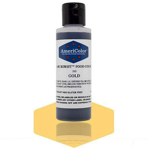 AmeriColor AmeriMist Gold, 4.5 Ounce, Airbrush Food Color