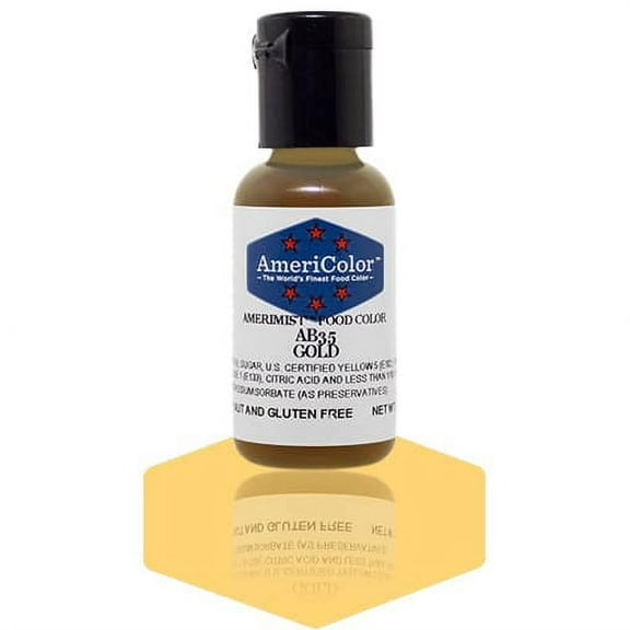 AmeriColor AmeriMist Gold, .65 Ounce, Airbrush Food Color