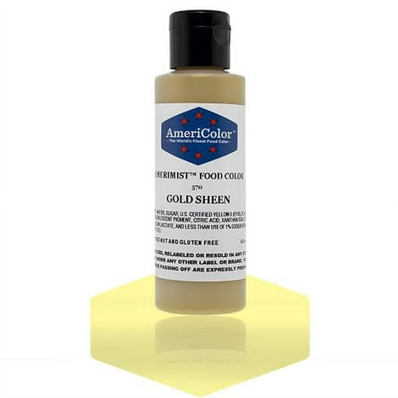AmeriColor AmeriMist Gold Sheen, 4.5 Ounce, Airbrush Food Color