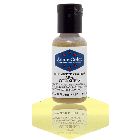 AmeriColor AmeriMist Gold Sheen, .65 Ounce, Airbrush Food Color