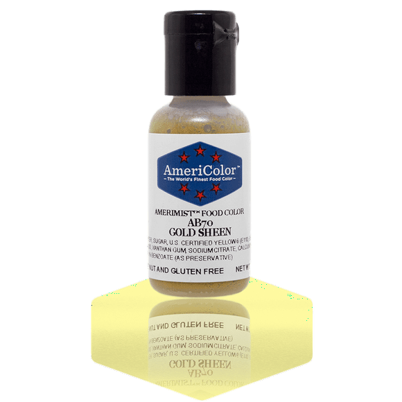AmeriColor AmeriMist Gold Sheen, .65 Ounce, Airbrush Food Color