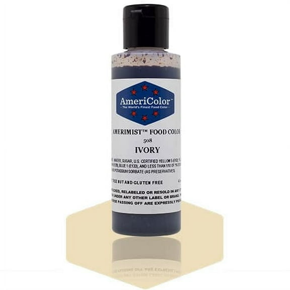 AmeriColor AmeriMist Ivory, 4.5 Ounce, Airbrush Food Color