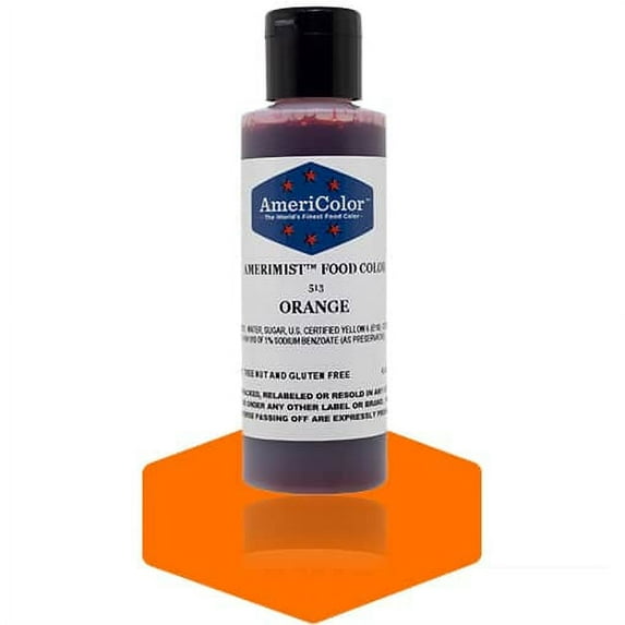 AmeriColor AmeriMist Orange, 4.5 Ounce, Airbrush Food Color