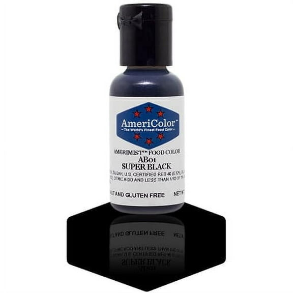 AmeriColor AmeriMist Super Black, .65 Ounce, Airbrush Food Color