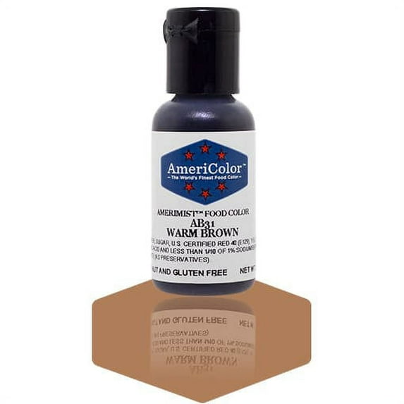 AmeriColor AmeriMist Warm Brown, .65 Ounce, Airbrush Food Color