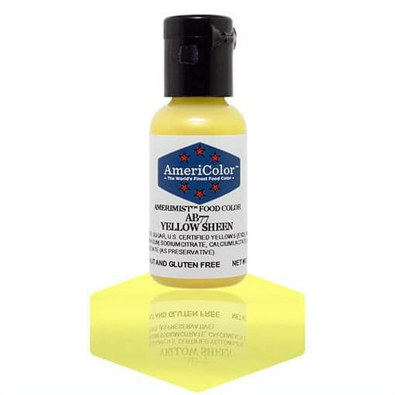 AmeriColor AmeriMist Yellow Sheen, .65 Ounce, Airbrush Food Color