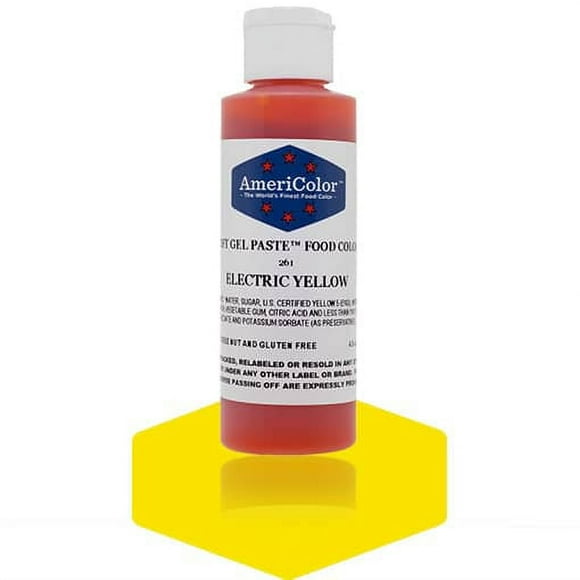 AmeriColor, Soft Gel Paste Food Color, Electric Yellow 4.5 oz