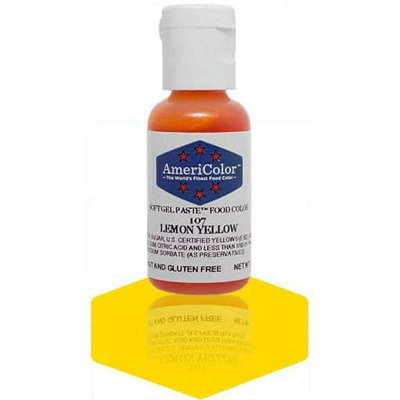 AmeriColor, Soft Gel Paste Food Color, Lemon Yelllow .75 oz