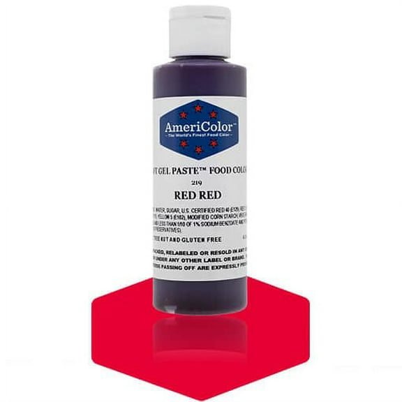 AmeriColor, Soft Gel Paste Food Color, Red Red 4.5 oz