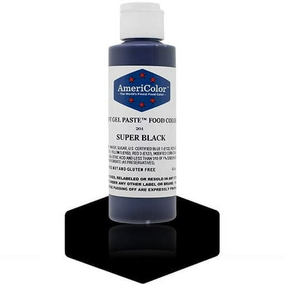 AmeriColor, Soft Gel Paste Food Color, Super Black 4.5 oz