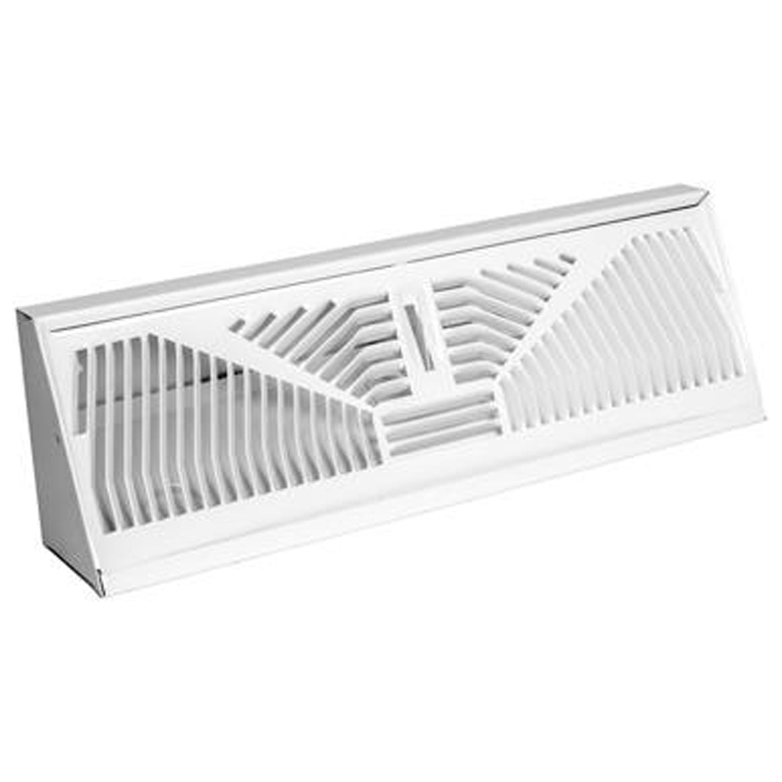 AmeriFlow 3018W18 Baseboard Diffuser, Sunburst Pattern, Steel, White, 18-In. - Quantity 12