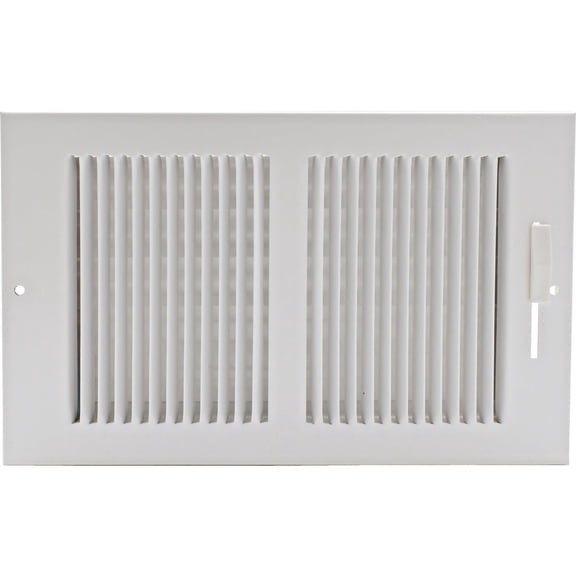 AmeriFlow Wall Register 367 - Steel Base Register, White Enamel - 10 In. x 6 In.