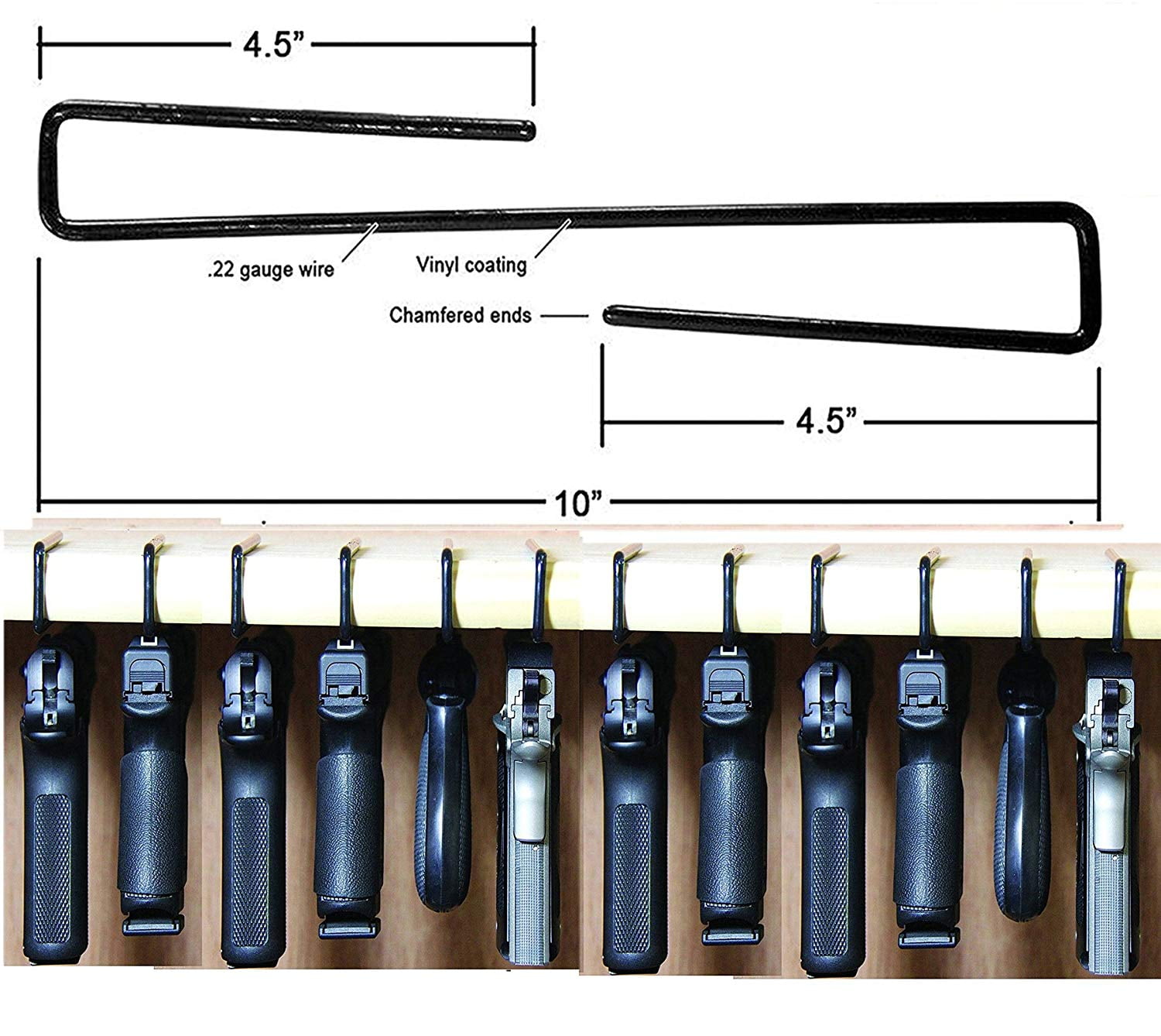 AmeriGun Club Easy Use Gun Hanger Pack of 12 Original Handgun Hangers