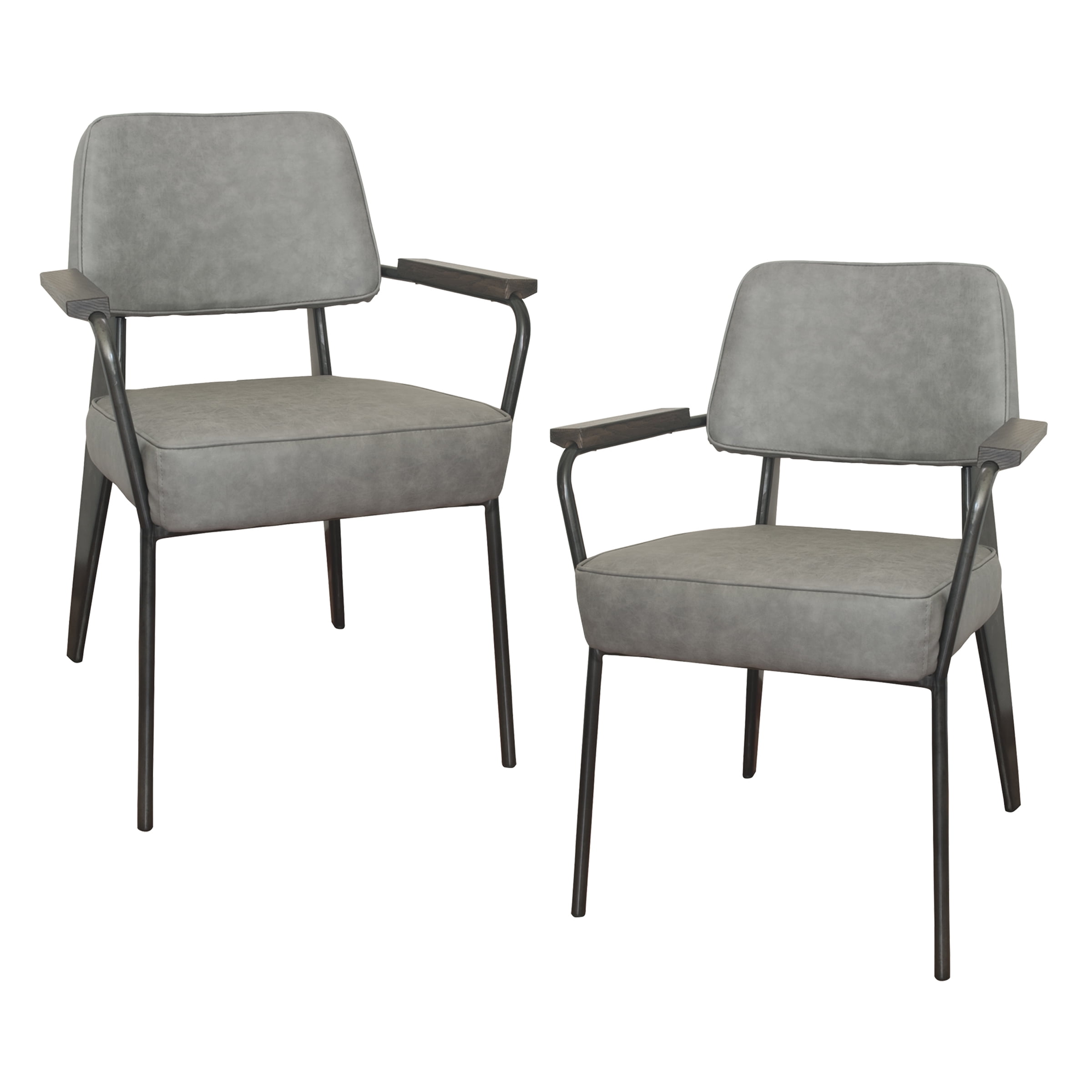 AmeriHome 2 Piece Fauteuil Direction Accent Chair Set - Gray