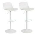 thumbnail image 1 of AmeriHome 2 Piece Plastic Adjustable Height Solid White Full Back Bar Stool, 1 of 5