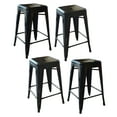 thumbnail image 1 of AmeriHome 4 Piece Black Finish 24-inch Metal Backless Bar Stools, 1 of 5