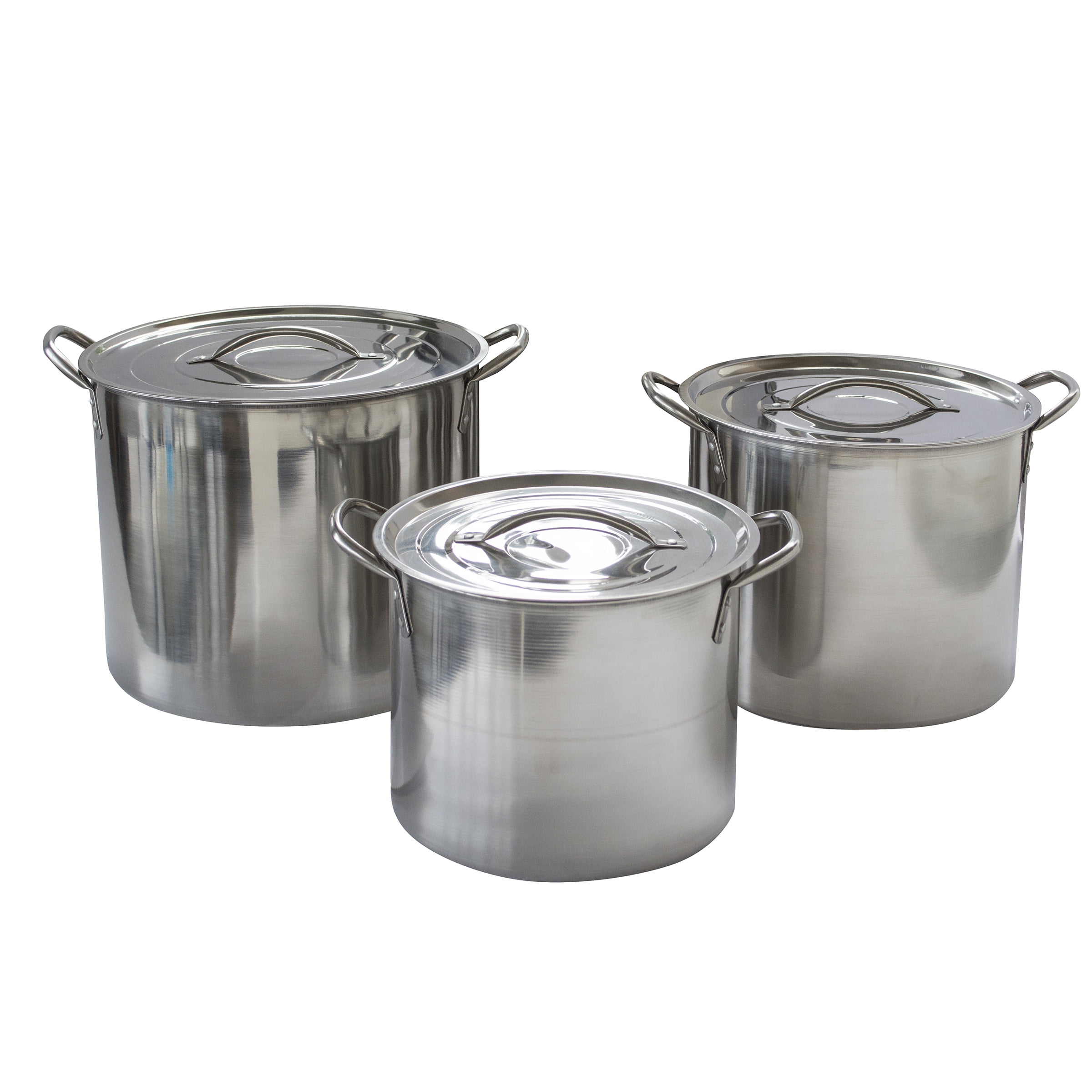 Stainless Steel 6-Piece Stock Pot Set with Lids