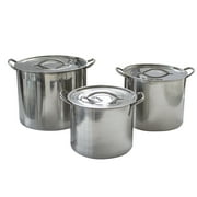 AmeriHome 6 Piece Stainless Steel Stock Pot Set
