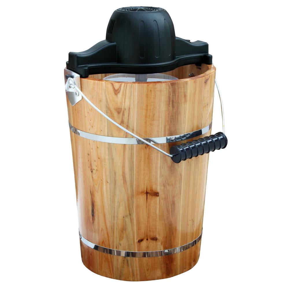 AmeriHome 6 Quart Old Fashioned Ice Cream Maker Electric Homemade Machine with Hand Crank Walmart