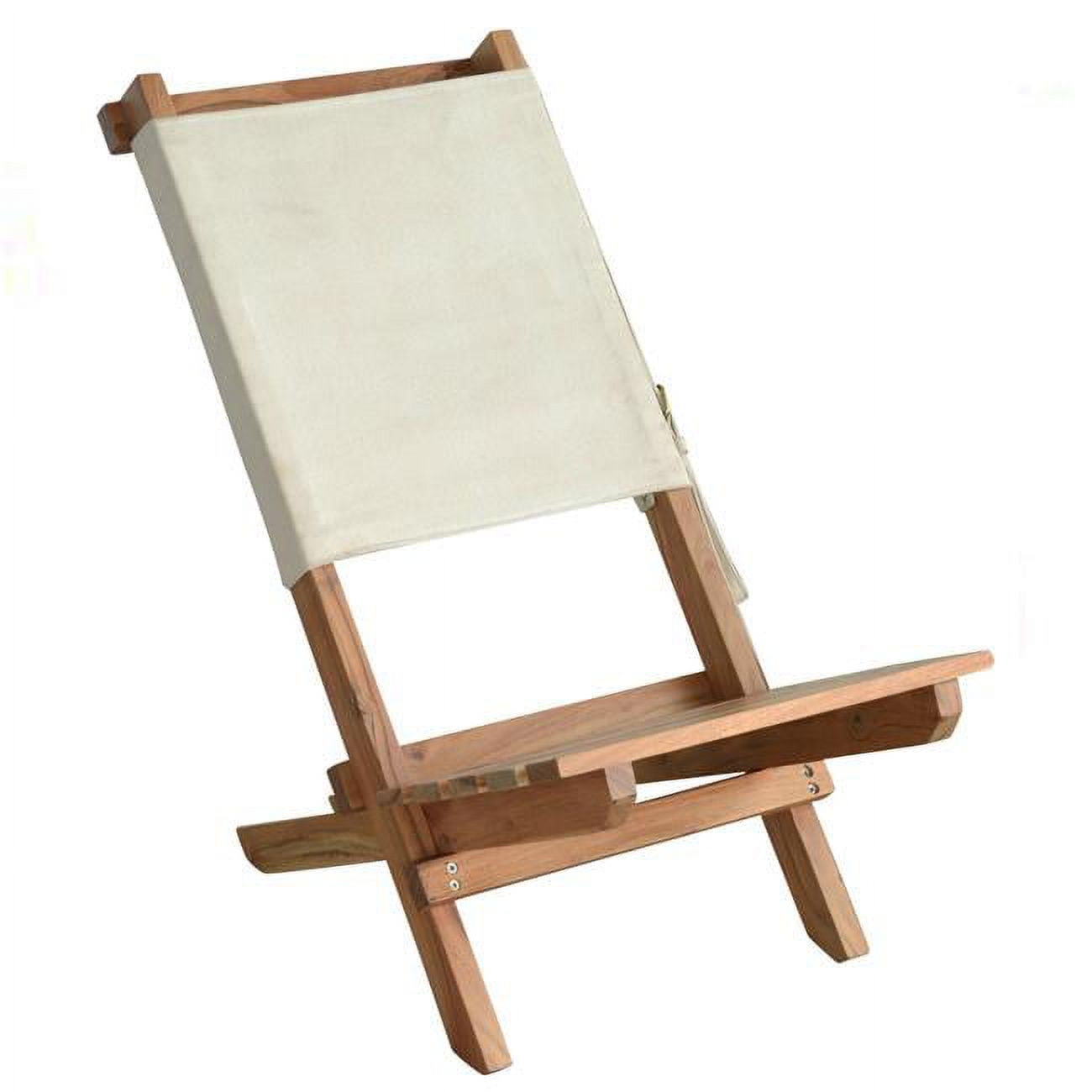 Natural Acacia Wood and Canvas Folding Chair