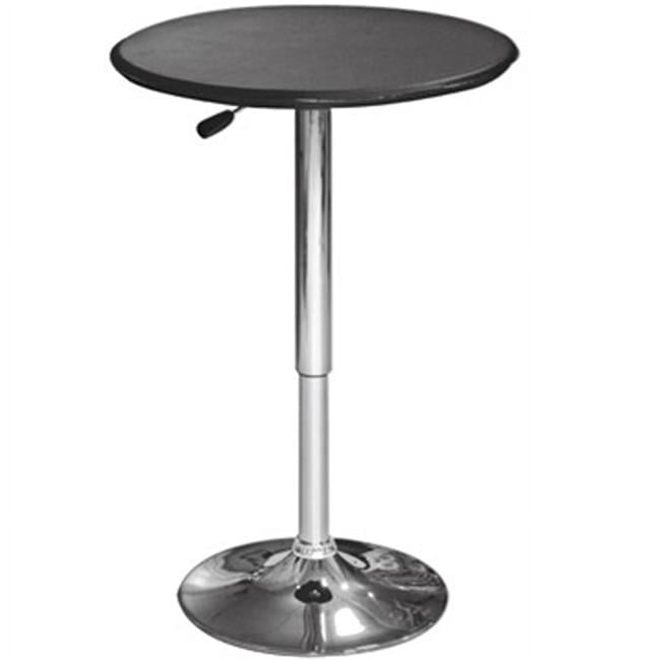 Adjustable Round Counter Height Bar Table with Polished Chrome Base