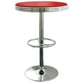 thumbnail image 1 of AmeriHome Adjustable Red Vinyl Finish Top Retro Soda Shop Round Table, 1 of 5