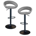thumbnail image 1 of AmeriHome Arch Back Bar Stool Adjustable Height with Grey Polyester Fabric Seat Material, 1 of 5