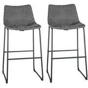 AmeriHome Classic Gray Faux Leather Bar Chair Set