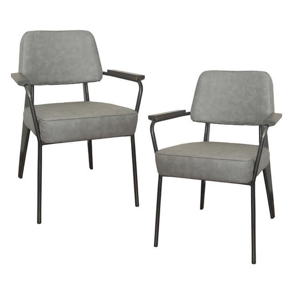 AmeriHome Fauteuil Direction Accent Chair Set - Gray - 2 Piece