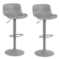 thumbnail image 1 of AmeriHome Full Back Gray Plastic Adjustable Height Solid Color Monochromatic Bar Stool Set- Powder Coat Matte Paint Finish, 1 of 5