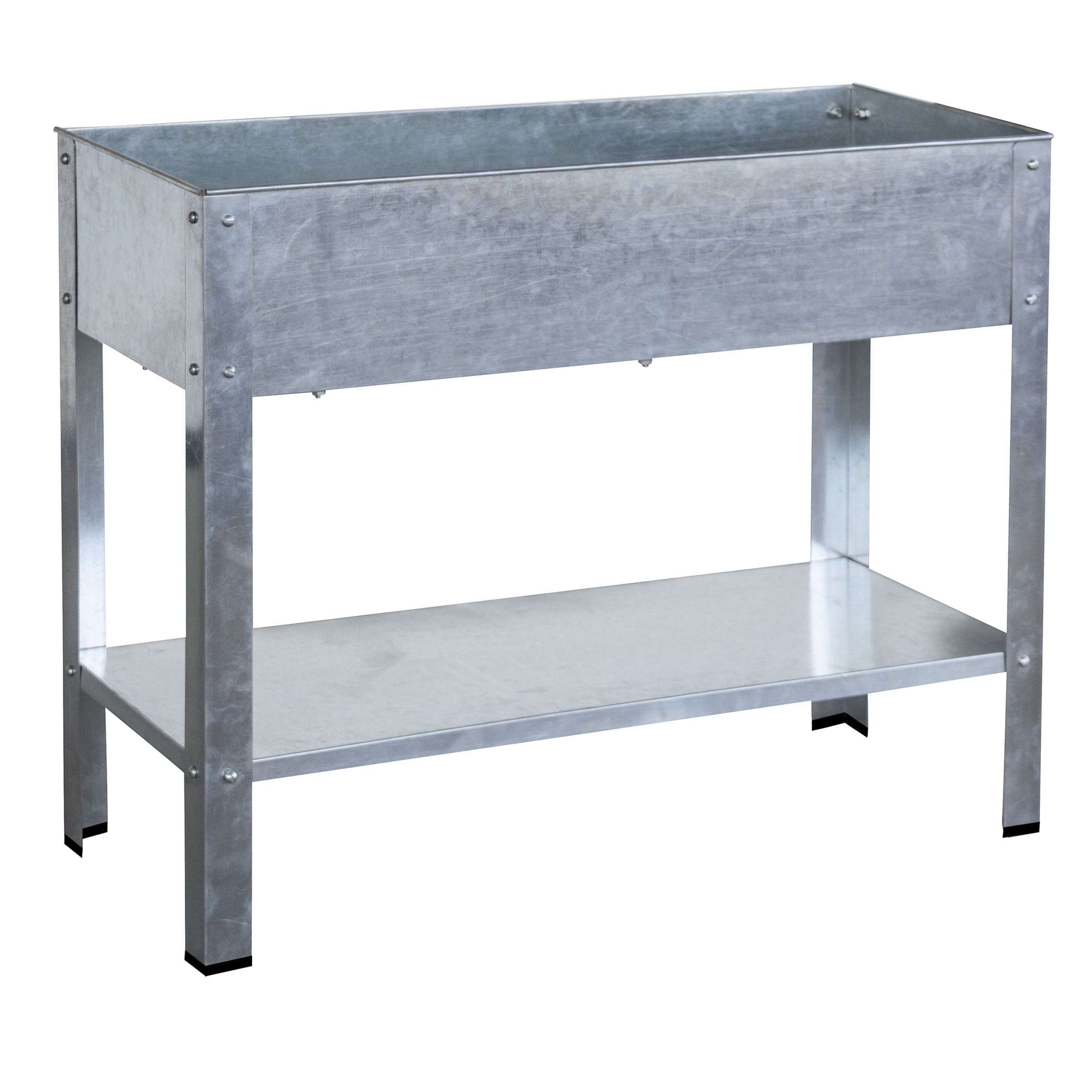 Galvanized Metal Elevated Garden Planter for Outdoor and Indoor Use
