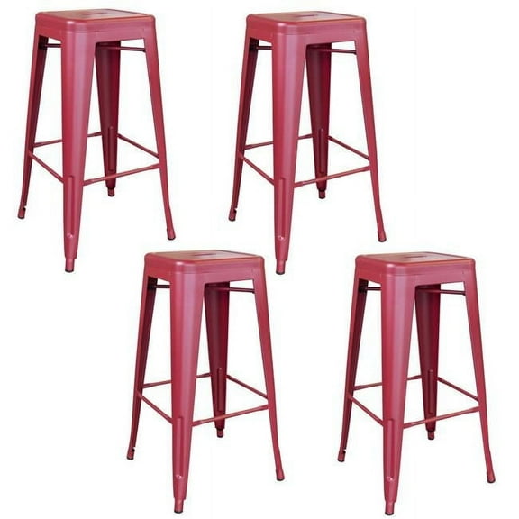 AmeriHome Indoor/Outdoor 30 inch Metal Bar Stool Set - 4 Piece