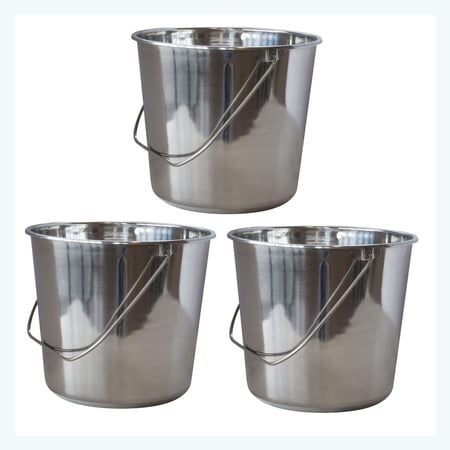AmeriHome Large Stainless Steel Bucket Set - 3 Piece