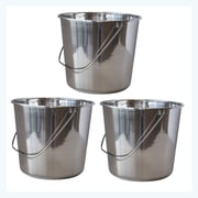 AmeriHome Large Stainless Steel Bucket Set - 3 Piece