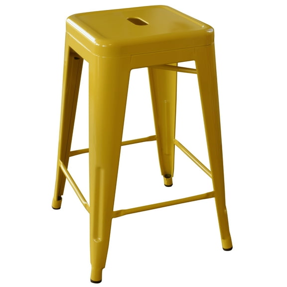 AmeriHome Loft 24" Metal Bar Stool, Gold