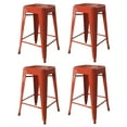 thumbnail image 1 of AmeriHome Loft 24" Metal Bar Stool, Orange, Set of 4, 1 of 3