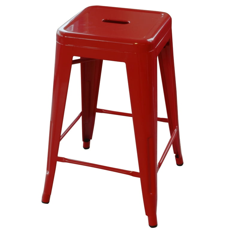 AmeriHome Loft 24 Metal Bar Stool Red Walmart