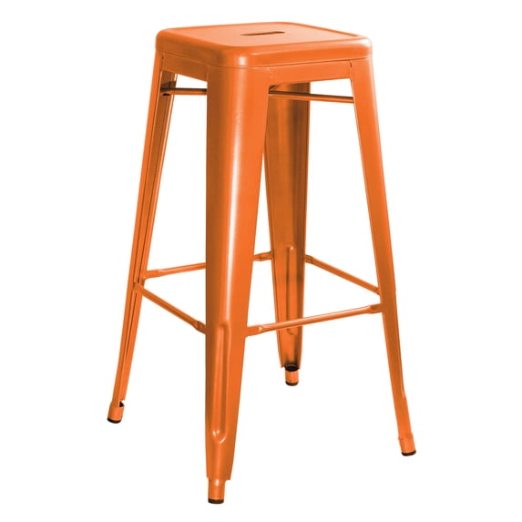 AmeriHome Loft 30" Metal Bar Stool, Orange