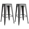 thumbnail image 1 of AmeriHome Loft Gun Metal Silver Metal Bar Stool - 2 Piece, 1 of 1